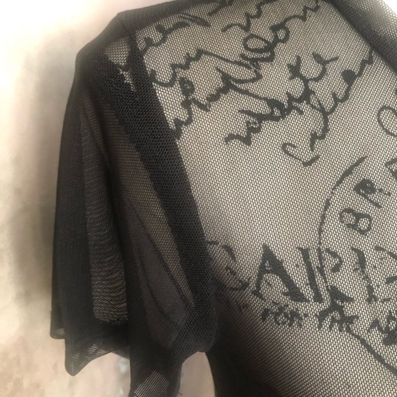 NWT RHINESTONE GRAHPIC MESH TOP - Picture 6 of 6